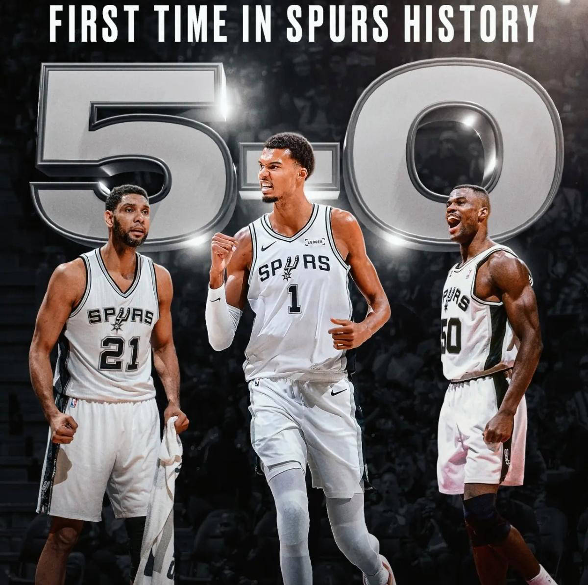 狂野西部新星！圣安东尼奥马刺队史最佳开局